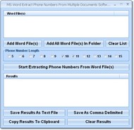 MS Word Extract Phone Numbers From Multiple Docume screenshot